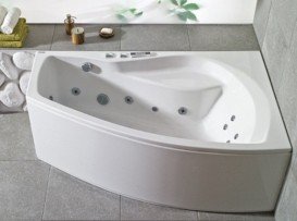 Ванна аеро- та гідромасажна акрилова PoolSpa Nicole 160х95 R права система Titanium білий PHANF10STTC0000