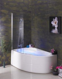 Ванна аеро- та гідромасажна акрилова PoolSpa Mistral 150х105 L ліва система Titanium білий  PHA3Z10STTC0000