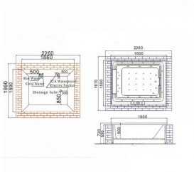 Ванна аеро- і гідромасажна акрилова Golston 190х155 вбудована білий G-U3601
