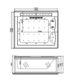 Ванна аэро- и гидромассажная акриловая Golston 190х158 левая белый G-U2607L