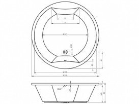 Ванна аеро- і гідромасажна акрилова Riho Carmen Ø180 см білий BZ290055USV1722