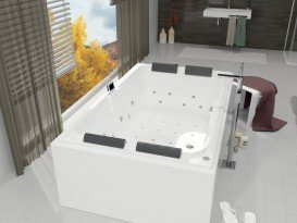 Ванна аеро- і гідромасажна акрилова Riho Laura 180х115 см білий BZ2800560SH1512