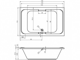 Ванна аеро- і гідромасажна акрилова Riho Laura 180х115 см білий BZ2800560SH1512