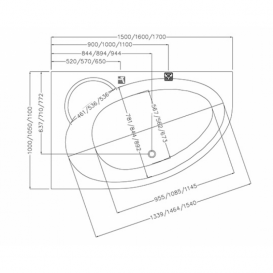 Ванна акриловая асимметричная Ravak Asymmetric II 160x105 L левая CB51000000