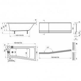 Ванна акрилова асиметрична Ravak Be Happy II 160x75 L ліва біла C961000000