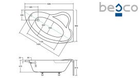 Ванна акрилова Besco Ada 160х100 см глянцевий білий #WAA-160-NP