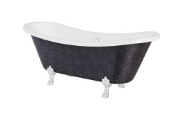 Ванна акриловая Besco Amelia 190х77 см ножки хром графит/глянцевый белый AM190-GGCH-O