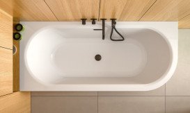 Ванна акриловая Besco Avita A-Line 160х75 см левосторонняя глянцевый белый #WAA-160ALS