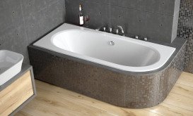 Ванна акрилова Besco Avita Slim 150х75 см лівостороння глянсовий білий #WAV-150-NLS