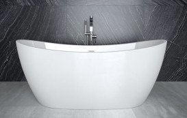 Ванна акриловая Besco Ayla 170х80 см с сифоном клик-клак хром глянцевый белый #WAS-170-A