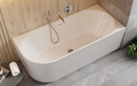 Ванна акриловая Besco Denaya 170х78 см правосторонняя с сифоном клик-клак хром глянцевый белый #WAS-170-DPC