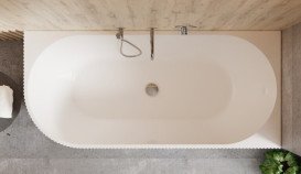 Ванна акриловая Besco Denaya 170х78 см правосторонняя с сифоном клик-клак хром глянцевый белый #WAS-170-DPC