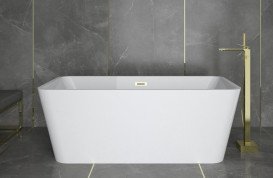 Ванна акриловая Besco Evita 160х80 см с сифоном клик-клак хром глянцевый белый #WAS-160-E