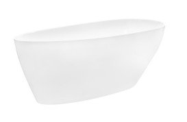 Ванна акрилова Besco Goya 142х62 см з сифоном клік-клак хром глянсовий білий #WMD-140-G