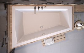 Ванна акрилова Besco Intima Duo Slim 180х125 см глянсовий лівостороння білий #WAID-180-SL