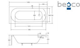 Ванна акриловая Besco Intrica 150х75 см глянцевый белый #WAIN-150-PK