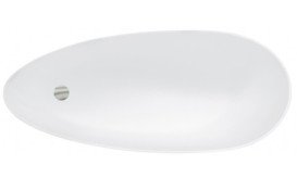 Ванна акриловая Besco Keya 165х70 см с сифоном клик-клак хром черный глянцевый/глянцевый белый #WMD-165-KBW