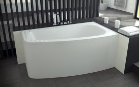 Ванна акриловая Besco Luna 150х80 см правосторонняя глянцевый белый #WAL-150-NP