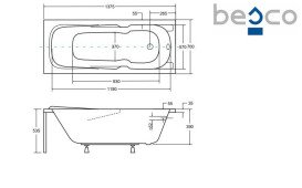 Ванна акрилова Besco Majka Nova 140х70 см глянсовий білий #WAM-140-PK