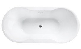 Ванна акриловая Besco Navia 150х80 см с сифоном клик-клак хром глянцевый белый #WAS-150-N