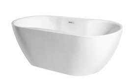 Ванна акриловая Besco Navia 160х80 см с сифоном клик-клак белый глянцевый белый #WAS-160-NBI