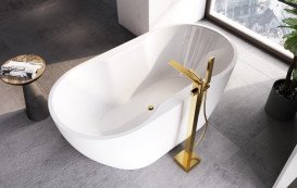 Ванна акриловая Besco Navia 160х80 см с сифоном клик-клак хром глянцевый белый #WAS-160-N