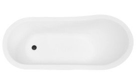 Ванна акриловая Besco Olaya 160х68 см черные ножки глянцевый белый #WAO-160+CZ