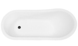 Ванна акрилова Besco Olaya 160х68 см чорні ніжки графіт/глянсовий білий #WAO-160-GGB