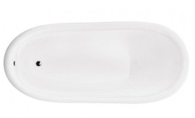 Ванна акриловая Besco Otylia 170х77 см черныйглянцевый/белый глянцевый/ножки хром #WKO-170-BWC