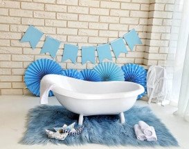 Ванна акриловая Besco Otylia Baby 85х47 см глянцевый белый/белые ножки #WBO