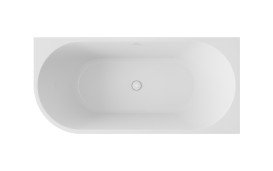 Ванна акриловая Besco Oxa 170х78 см правая с сифоном оружейный металл матовый черный/глянцевый белый #WAO-170PMGM