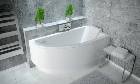 Ванна акриловая Besco Praktika 140х70 см правосторонняя глянцевый белый #WAP-140-NP