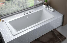 Ванна акриловая Besco Quadro Slim 155х70 см глянцевый белый #WAQ-155-SL