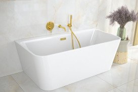 Ванна акрилова Besco Varya 150х75 см із сифоном клік-клак хром глянсовий білий #WAS-150-VR