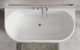 Ванна акрилова Besco Vica New 150х80 см з білим сифоном глянцевий білий #WAS-150VNBO