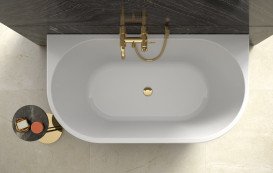 Ванна акриловая Besco Vica New 170х80 см с сифоном клик-клак хром глянцевый белый #WAS-170VN