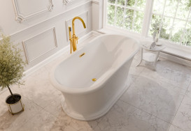 Ванна акриловая Besco Ziva 160х75 см с сифоном клик-клак хром глянцевый белый #WWA-160-ZSC