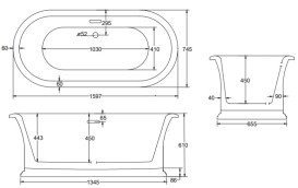 Ванна акриловая Besco Ziva 160х75 см с сифоном клик-клак хром глянцевый белый #WWA-160-ZSC