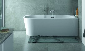 Ванна акрилова Besco Zoya 150х75 см правостороння із сифоном клік-клак хром глянсовий білий #WAS-150-ZP