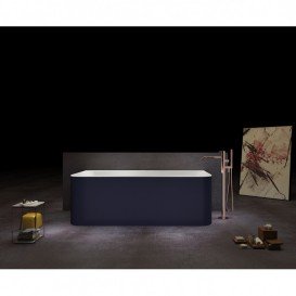Ванна акриловая Devit City 170х80 см отдельностоящая с цветным фасадом темно-синий матовый/ белый 17061160BG