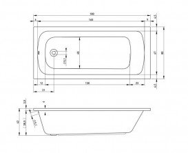 Ванна акриловая Devit Comfort 180х80 см прямоугольная с ножками белый 18080123