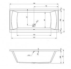 Ванна акриловая Devit Graphics 190х90 см пристенная с ножками белый 19090126
