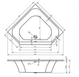 Ванна акриловая Devit Gredos 145х145 см угловая с ножками белый 14514129