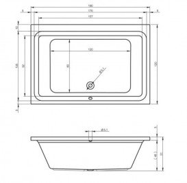 Ванна акриловая Devit Iven 180х120 см пристенная с ножками белый 18012141