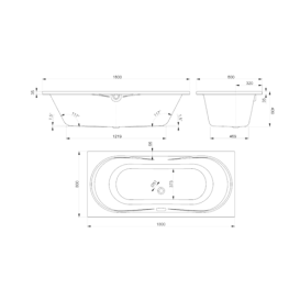 Ванна акриловая Devit Katarina 180х80 см пристенная с ножками белый 18080131N