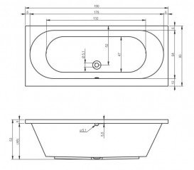Ванна акриловая Devit Soul 190х80 см пристенная с ножками белый 19080149