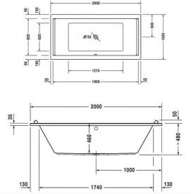 Ванна акрилова Duravit Starck tubs & showers 200х100 см прямокутна білий 700341000000000