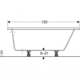 Ванна акрилова Geberit Selnova 150x100 випуск справа з ніжками білий 554.272.01.1