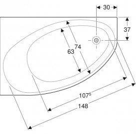 Ванна акрилова Geberit Selnova 160x100 випуск справа з ніжками білий 554.274.01.1