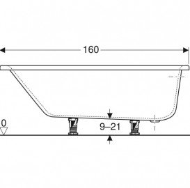 Ванна акрилова Geberit Selnova 160x100 випуск зліва з ніжками білий 554.275.01.1
